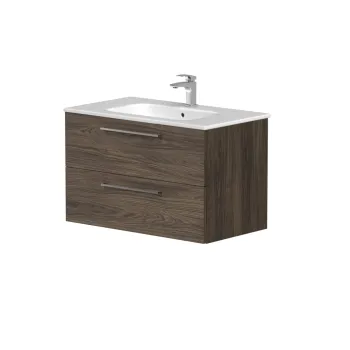 Vannas istabas skapītis Kame Gama 80cm 2 atvilknes (push to open), bez izlietnes, Brūns Ozols BU/8-3DR/20-PO