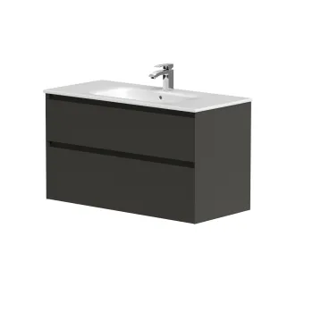 Vannas istabas skapītis Kame Loft 100cm 2 atvilknes Bez izlietnes, Anthracite Grey BU/10-3DR/D27-LFT