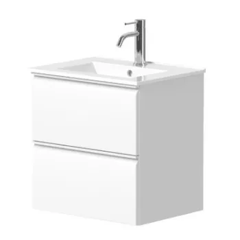 Vannas istabas skapītis Kame Match 50cm 2 atvilknes, bez izlietnes, Balts Matēts BU/5-2DR/D02-MT