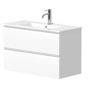 Vannas istabas skapītis Kame Match 80cm 2 atvilknes, bez izlietnes, Balts Matēts BU/8-2DR/D02-MT
