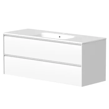 Vannas istabas skapītis Kame Moon 120cm 2 atvilknes, bez izlietnes, Balts Matēts BU/12-3DR/D02-MO