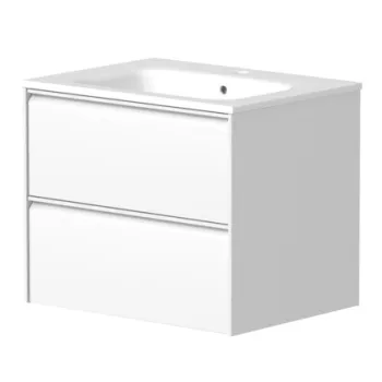 Vannas istabas skapītis Kame Moon 60cm 2 atvilknes, bez izlietnes, Balts Matēts BU/6-3DR/D02-MO