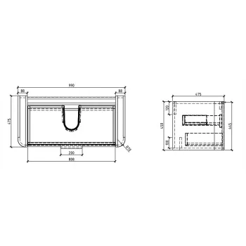Vannas istabas skapītis OZE INDIANA (bez izlietnes) 1000mm Gluds Arizonas Ozols CAIS-IND1000CA