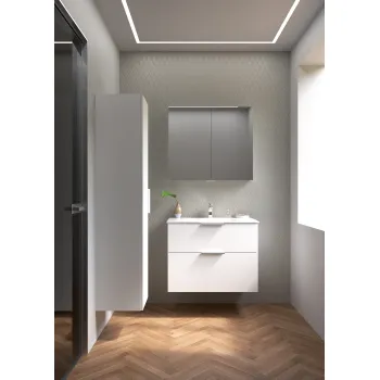 Vannas istabas skapītis Raguvos Baldai Grand 60cm,  ar izlietni, Balts Matēts