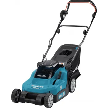 Zāles pļāvējs Makita 18 V akumulatora, 38 cm pļaušanas platums, 2 x 5,0 Ah LXT akumulatori, DLM382PT2 lādētājs