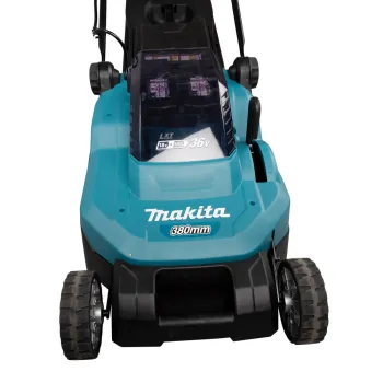 Zāles pļāvējs Makita 18 V akumulatora, 38 cm pļaušanas platums, 2x litija jonu LXT 4,0 Ah akumulatori, DLM382CM2 lādētājs