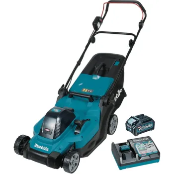 Zāles pļāvējs Makita Tools - 40 V zāles pļāvējs, 43 cm pļaušanas platums, 1 x litija jonu XGT 4,0 Ah akumulators, LM004GM103 lādētājs
