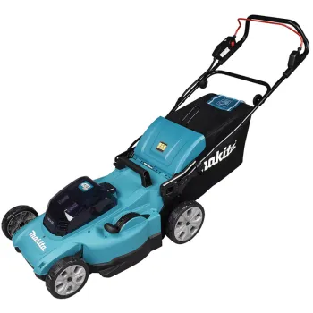 Zāles pļāvējs Makita dārza tehnika 18 V akumulatora , 48 ​​cm pļaušanas platums, 2 x 5 Ah LXT akumulatori, lādētājs DLM480CT2