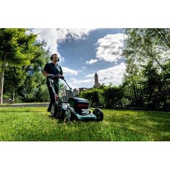 Zāles pļāvējs Metabo  36 V akumulator, 46 cm pļaušanas platums, 2 x 5,2 Ah Li-Power akumulatori, lādētājs 601606650