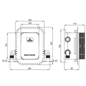Iebūvējamais daļa Deante Box ar dušas pārslēdzēju, Nerūsējošais tērauds BXY_X44M