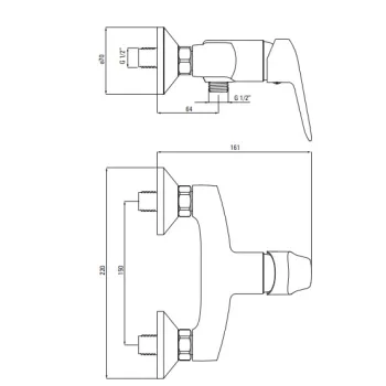 Dušas maisītājs Deante Boro, BMO_N40M Melns
