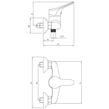 Dušas maisītājs Deante Joko, BOJ_040M hromēts