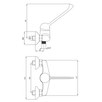 Dušas maisītājs Deante Joko, medicīniskais BOJ_040C hromēts
