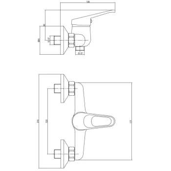 Dušas maisītājs Deante Lobo, ar dušas komplektu BYU_041M Hromēts
