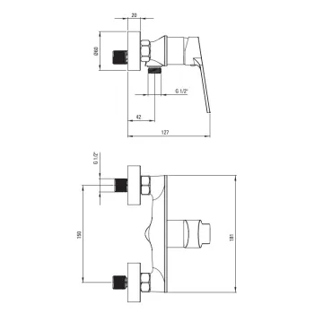 Dušas maisītājs Deante Loco, Hromēta BLC_040M