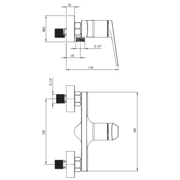 Dušas maisītājs Deante Maro, Hromēta BLO_040M