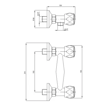 Dušas maisītājs Deante Teno, ar dušas komplektu BON_041D Hromēts