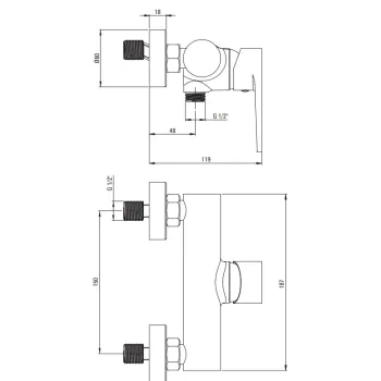 Dušas maisītājs Deante Tubo, Hromēta BUT_040M