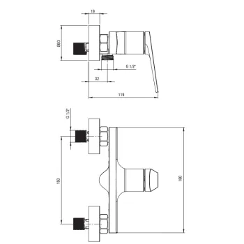 Dušas maisītājs Deante Ivo, Hromēta BLI_040M