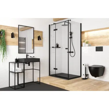 Konsole vannas istabai Deante Correo, melns CKC_N30A