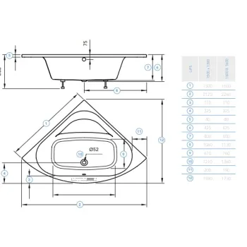 Hidromasāžas vanna O'Design Lips Essentiel, 1500x1500mm, 6 hidro sprauslas, 560W