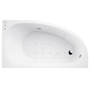 Hidromasāžas vanna O'Design Muse Serenite, 1600x900mm, Labā, 6 hidro un 10 gaisa sprauslas, 1150W