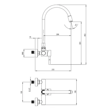 Virtuves izlietnes maisītājs Deante Luno, Nerūsējošais tērauds BOC_B800
