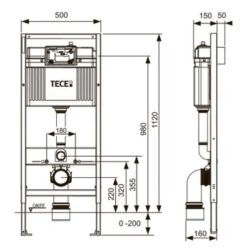 Tualetes poda komplekts TECEbase rāmis ar Kielle Nefia Vortex Rimless+ podu, SoftClose vāku un TECEnow Hromētu pogu