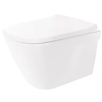 Tualetes poda komplekts TECEbase rāmis ar Sanindusa Look Rimless podu, SoftClose EasyClipp vāku un TECEnow Baltu pogu