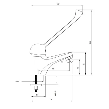 Vannas istabas Izlietnes Maisītājs Deante Joko, BOJ_021C hromēts