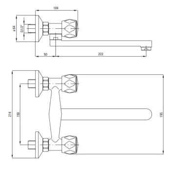 Virtuves izlietnes maisītājs Deante Teno, no sienas BON_080D Hromēts