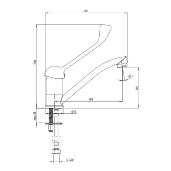 Virtuves izlietnes maisītājs Deante Boro, Hromēts BMO_026C