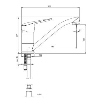 Virtuves izlietnes maisītājs Deante Boro, Hromēts BMO_026M