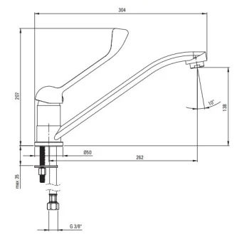 Virtuves izlietnes maisītājs Deante Boro, Hromēts BMO_060C