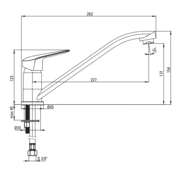 Virtuves izlietnes maisītājs Deante Boro, Hromēts BMO_060M
