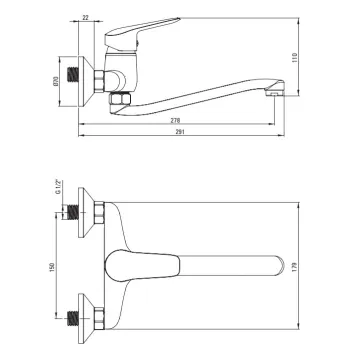 Virtuves izlietnes maisītājs Deante Boro, no sienas BMO_N80M Melns