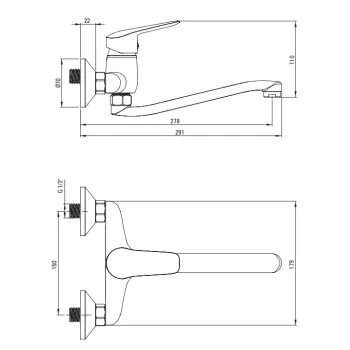 Virtuves izlietnes maisītājs Deante Boro, no sienas Hromēts BMO_080M
