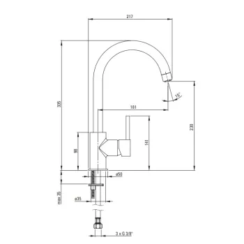 Virtuves izlietnes maisītājs Deante, Hromēts BEZ_062H