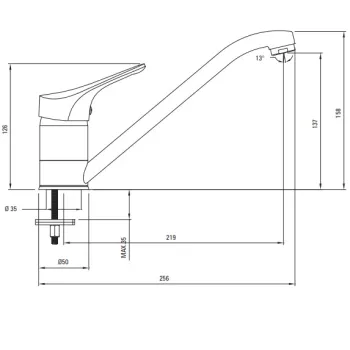 Virtuves izlietnes maisītājs Deante Joko, Hromēts BOJE060M