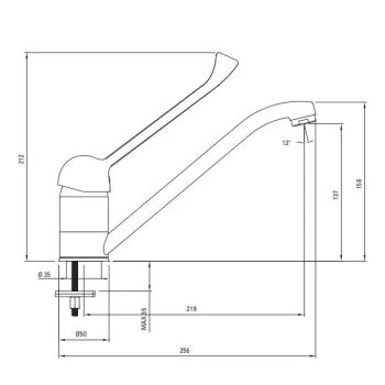 Virtuves izlietnes maisītājs Deante Joko,  Medicīniskais BOJ_060C Hromēts