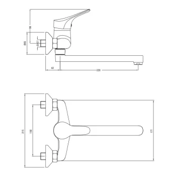 Virtuves izlietnes maisītājs Deante Joko, no sienas BOJ_080M Hromēts