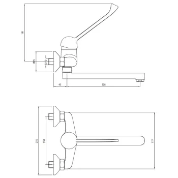 Virtuves izlietnes maisītājs Deante Joko, no sienas, medicīniskais BOJ_080C Hromēts