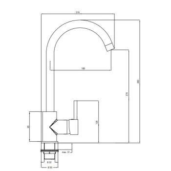 Virtuves izlietnes maisītājs Deante Luno, BOC_062M Hromēts