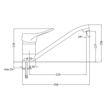 Virtuves izlietnes maisītājs Deante Vero, BOW_060M Hromēts