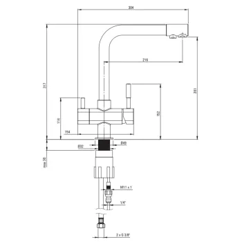 Virtuves izlietnes maisītājs Deante, ar filtru Hromēts BCHF065M