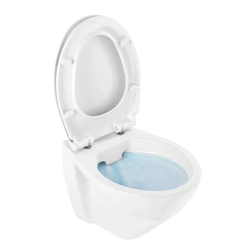 Tualetes poda Komplekts Sanindusa Sanfix rāmis ar Cetus 52 Rimfree Baltu podu ar vāku SoftClose un Hromētu pogu