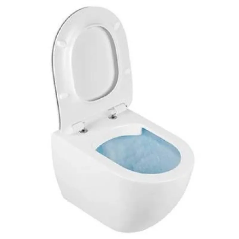 Tualetes poda Komplekts Sanindusa Sanfix rāmis ar SANIBOLD Rimfree Baltu podu ar vāku SoftClose un Hromētu pogu