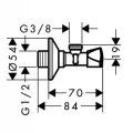 Ventilis Hansgrohe E stūra, hroms 13902000