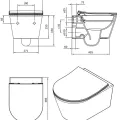 Tualetes poda Komplekts Sanindusa Sanfix rāmis ar Urb.y 48 Rimfree Baltu podu ar vāku SoftClose un Hromētu pogu