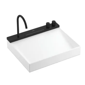 Vannas istabas izlietnes komplekts Hansgrohe Avalegra - izlietne 58x48 cm, ar termostatisko jaucējkrānu un dušu, 2 strūklas, matēti melna 22472670